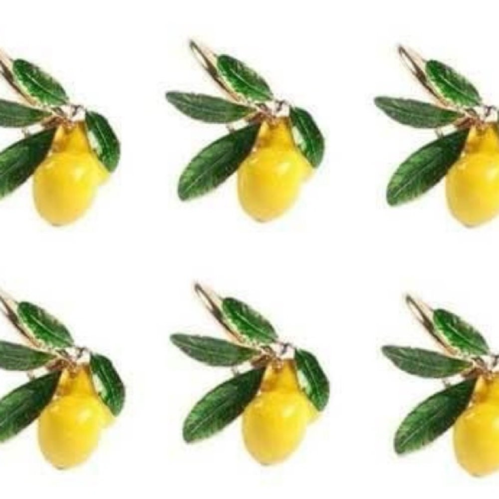 Yellow Lemon Pattern Kitchen Linen - Decorative Fruit Print